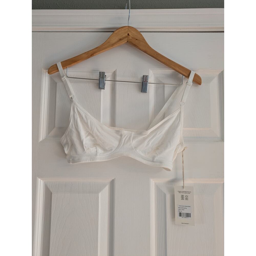 MATE The Label Organic Comfort Wireless Bralette White XL NWT